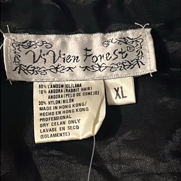 New! VIVIEN FOREST Cardigan Black Floral Sequin Lambswool Angora Blend PRETTY! - Picture 11 of 16